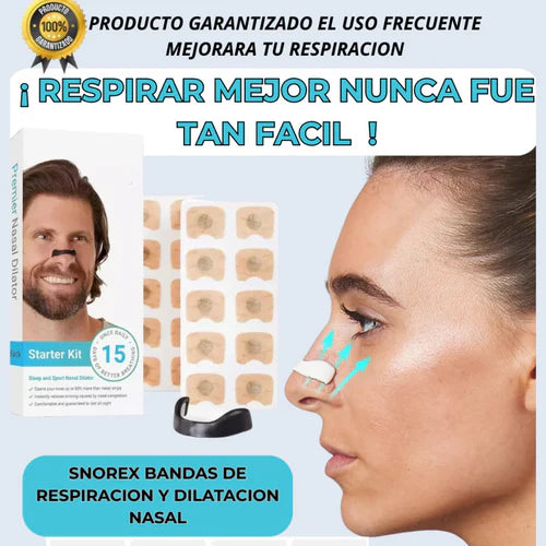 Snorex bandas de respiracion y dilatacion nasal